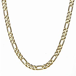 14k Yellow Gold Overlay 24-inch Figaro Chain 8mm