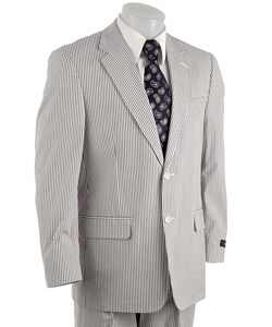 Haspel Men's Blue/ White 2-piece Seersucker Suit