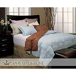 Royal Velvet Chocolate/ Blue 3-piece Down Comforter Set