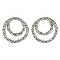 Maddy Emerson Silver and Diamond Swirl Earrings