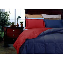 Stratton Navy/ Red Reversible 3-piece Down Comforter and Sham Set