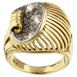14k Pink Gold and 1 1/6ct TDW Old Mine Diamonds Ring