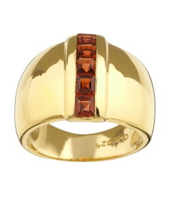 Chateau D' Argent Gold over Sterling Silver Square Garnet Ring
