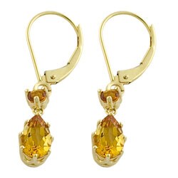 14k Yellow Gold Madeira Citrine Drop Earrings