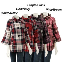 Last Kiss Women's Plaid Double-breasted Coat