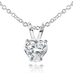 14k White Gold 2/5ct TDW Diamond Heart Necklace (G-H, SI1-SI2)