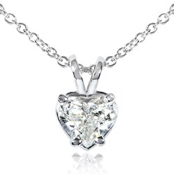 14k White Gold 1/2ct TDW Diamond Solitaire Necklace (GH,SI1-SI2)