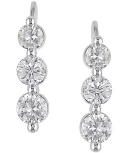 14k White Gold 1ct TDW Round Diamond Earrings (G-H, I1-I2)