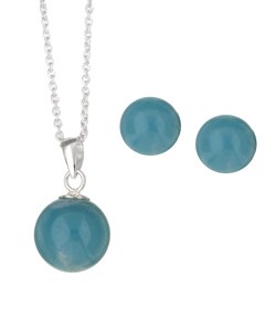Sterling Silver Amazonite Necklace/ Earrings Set