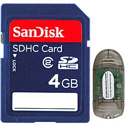 Sandisk 4G SD Card with SDHC USB Card Reader