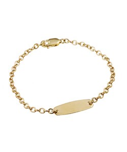 14k Yellow Gold Children's Plaque Bracelet
