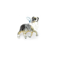 Best in Show Sterling Silver/ Enamel Australian Shepherd Charm/ Pendant
