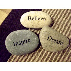 Inspirational 'Inspire, Believe, Dream' Stones (Set of 3)