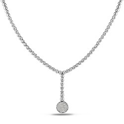 18k White Gold 2 1/2ct TDW Diamond Necklace (F-G, VS2)