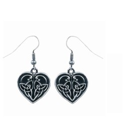 Pewter Celtic Heart Love Earrings