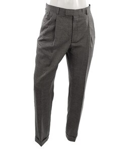 Perry Ellis Men's Black Nail Head Wool Trousers
