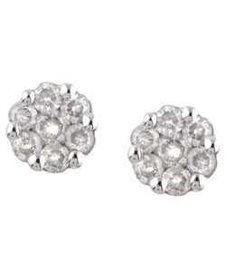10k Gold 1/2ct TDW Diamond Flower Earrings (I-J, I3)