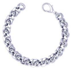 14k White Gold Overlay Weaved Cuban Bracelet