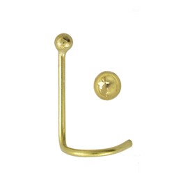14k Yellow Gold Ball Shaped Curved Nose Screw