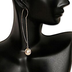 14k Yellow Gold South Sea Pearl Drop Earrings (11-12 mm)