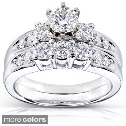 14k White Gold 1 1/4ct TDW Diamond Bridal Ring Set (H-I, I1-I2)