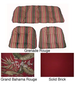 Outdoor UV Resistant Settee Cushions (Set of 3)
