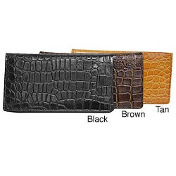 BT Croc Print Leather Checkbook Wallet
