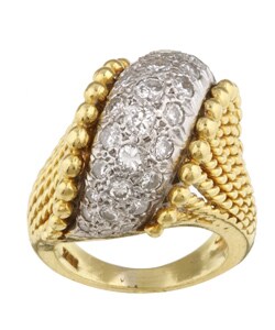 18k Yellow Gold 1 3/4ct TDW Diamond Cocktail Ring (I, VS2)