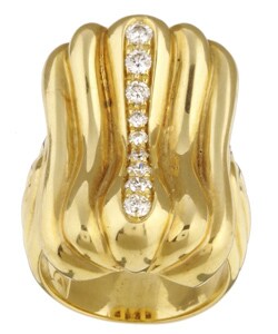 18k Yellow Gold 1/2ct TDW Diamond Freeform Ring (G, VS2)