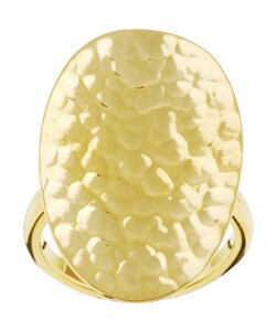 Caribe Gold 14k Gold over Sterling Silver Hammered Ring