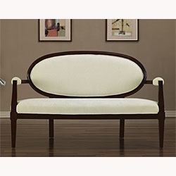Cream Oval Back Settee