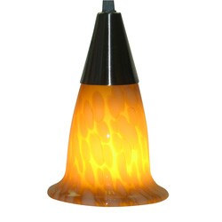 Brushed Nickel Amber Glass Mini Pendant Light
