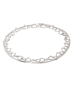 Sterling Silver Heart Link & Snake Chain Anklet Set