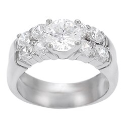 Tressa Sterling Silver Two-piece CZ Ring