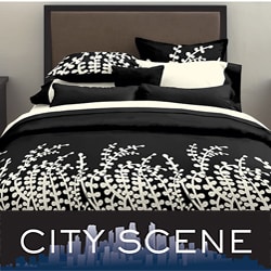 City Scene Branches 3-Piece Black Comforter Set