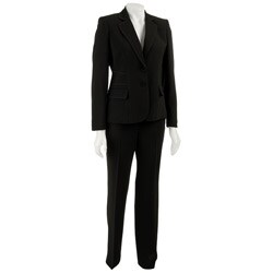 Anne Klein Women's Onyx 2-piece Crepe Pant Suit