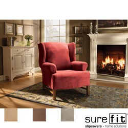 Stretch Suede Wingchair Slipcover