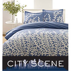 City Scene Branches French Blue 3-piece Comforter Set