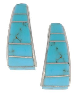 Stelring Silver and Turquoise Inlay Earrings