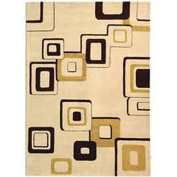 Handmade Soho Gala Beige/ Brown New Zealand Wool Rug (7'6 x 9'6)