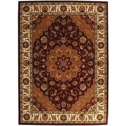 Handmade Tabriz Red/ Ivory Wool and Silk Rug (8' x 11')
