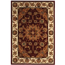 Handmade Traditions Tabriz Red/ Ivory Wool and Silk Rug (4' x 6')