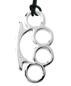 Pewter Large Brass Knuckles Necklace
