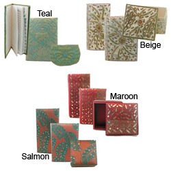 Hand-embroidered Jewelry Box Set (India)