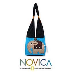 'Happy Elephant' Cotton Handbag (Thailand)