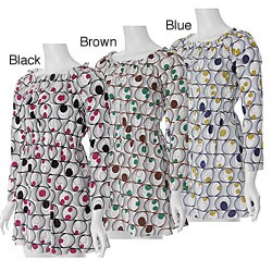 Everyday Circle Print Empire Waist Tunic Dress