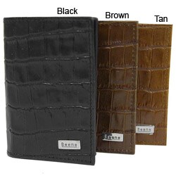 Geoffrey Beene Croc Print Leather Card Case