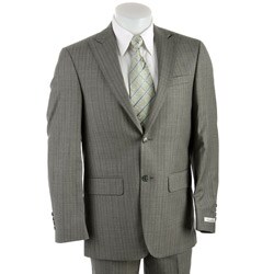 Kenneth Cole Men's Cashmere Blend Grey Stripe Wool Suit