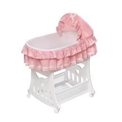 Portable 2-in-1 Pink Waffle Baby Bassinet