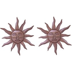16-inch Copper-plated Sun Sculpture (Set of 2)